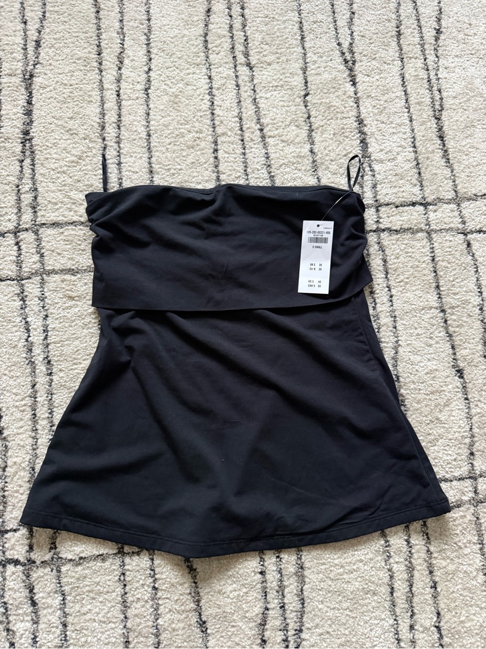 Black Strapless Fold-Over Top